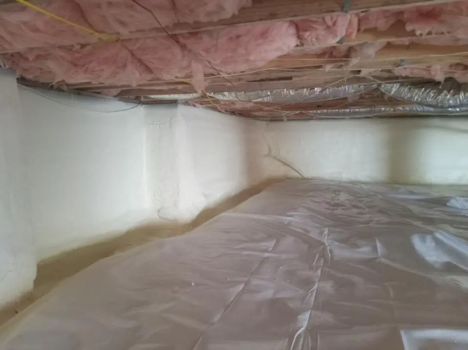 Crawl space encapsulation with closed-cell spray foam for Attic Insulation in Weston
